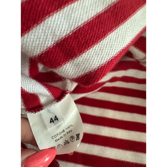 AMINA RUBINACCI Napoli Red Striped Long Sleeve Top Size IT 44 US 8 - Picture 7 of 10